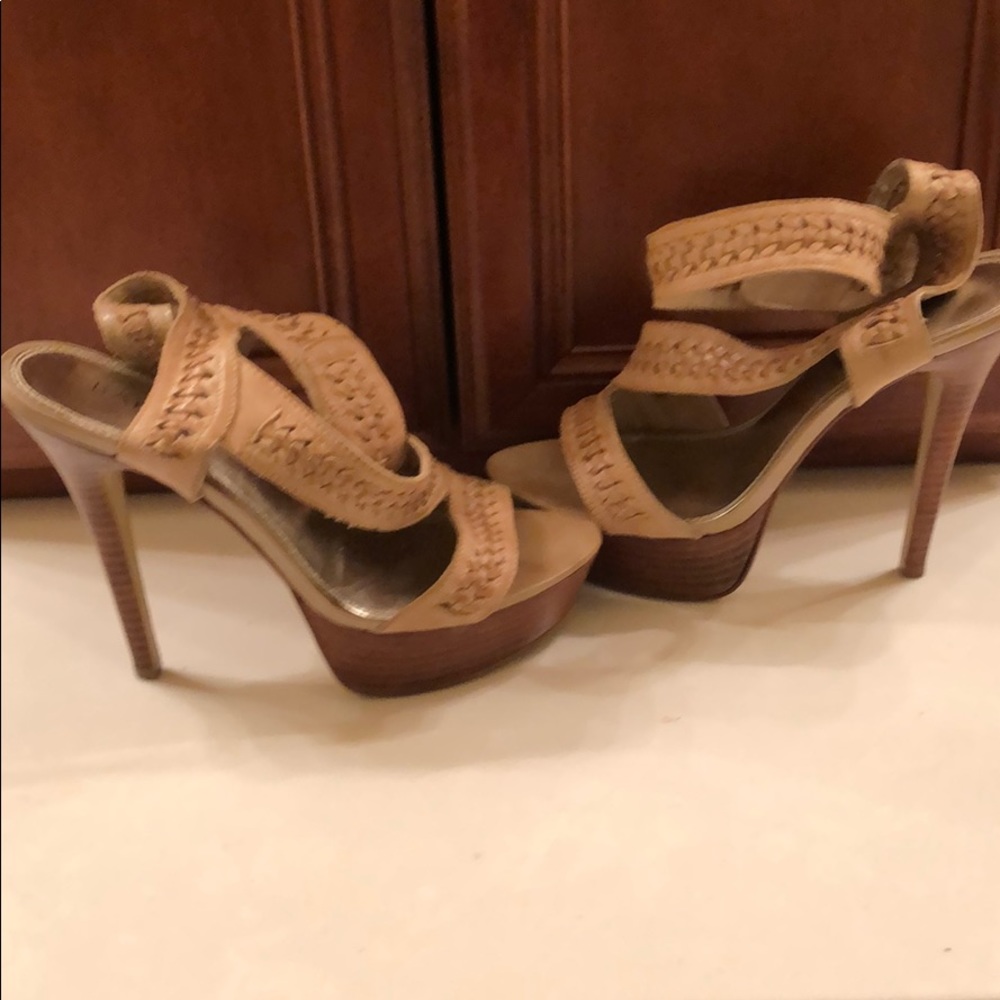 Baker Brigitte Leather ankle platform heels